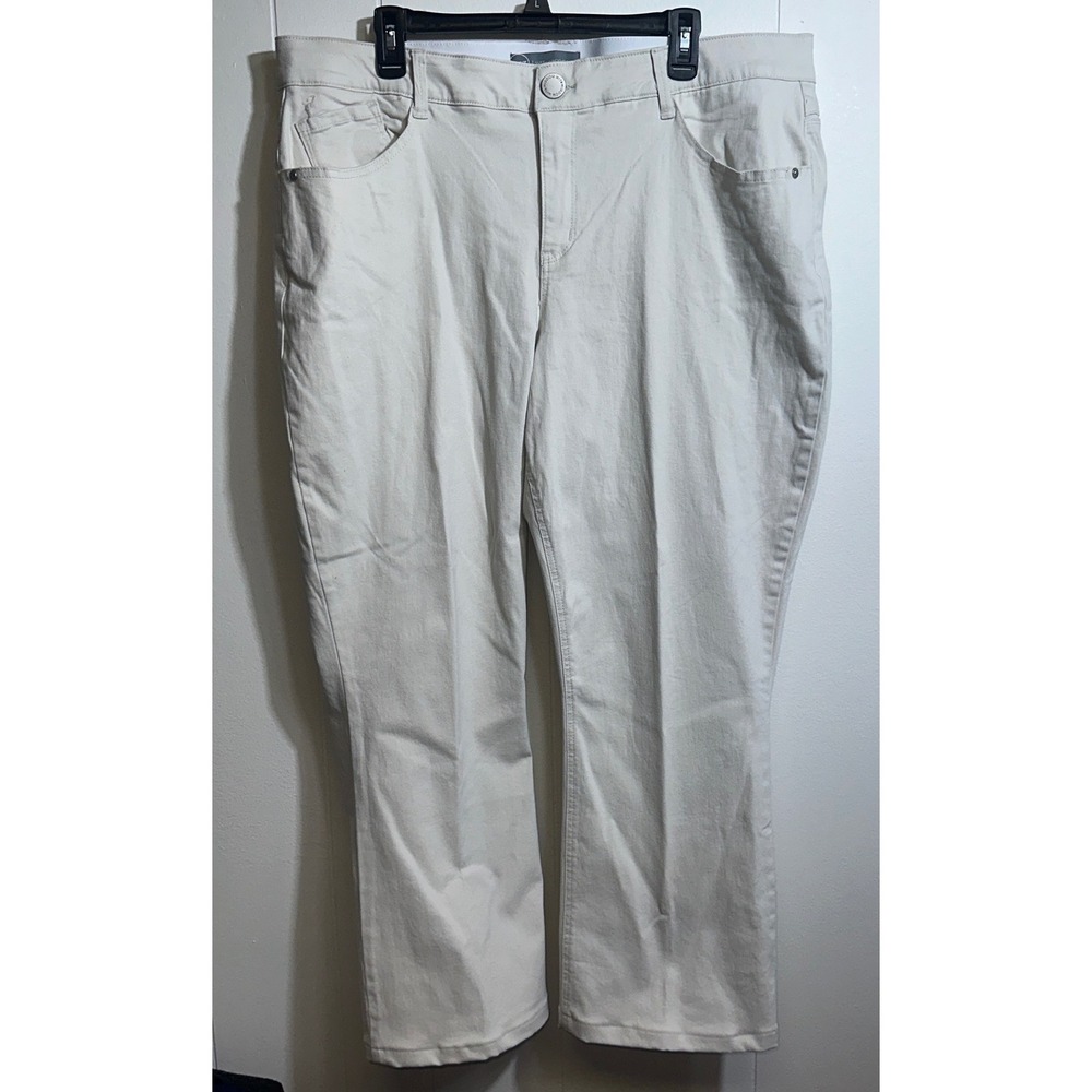 Wit & Wisdom Ab-solution Straight Leg‎ Pants Off White Plus Size 20W L1P111X2
